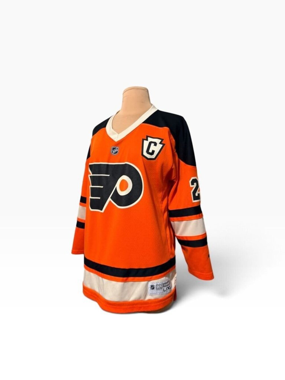 Philadelphia Flyers Jersey NHL Giroux 28 Youth L XL Fits Women S Orange Black